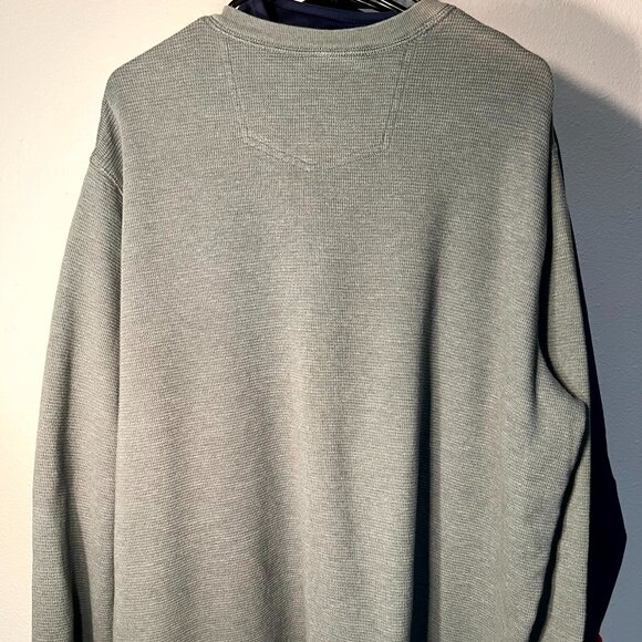Eddie Bauer Grey Waffle-Knit Thermal Men's Long-Sleeve Henley Tee T-Shirt SZ 2XL - Picture 5 of 5